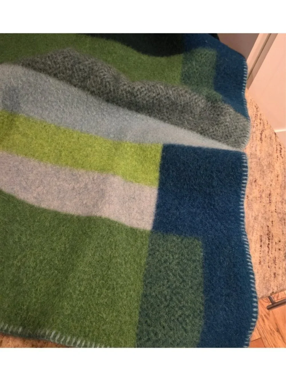 Roros Tweed Mikkel in Green Norwegian Wool Blanket Throw **Shrunk** 34x67